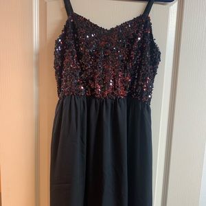 Torrid Black with Red sequins dress